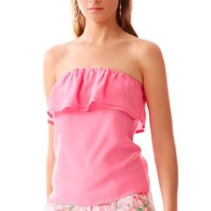 Lilly pulitzer ginny flutter top strapless large